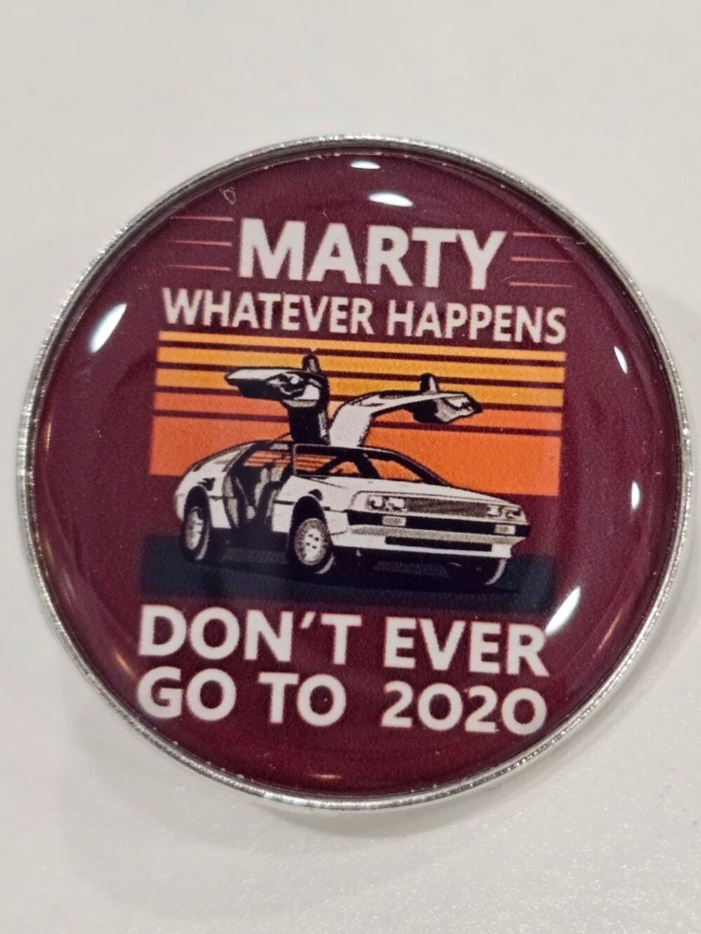 Artisan Back To The Future Delorean Enamel Pin Marty McFly Funny Meme Brooch OS